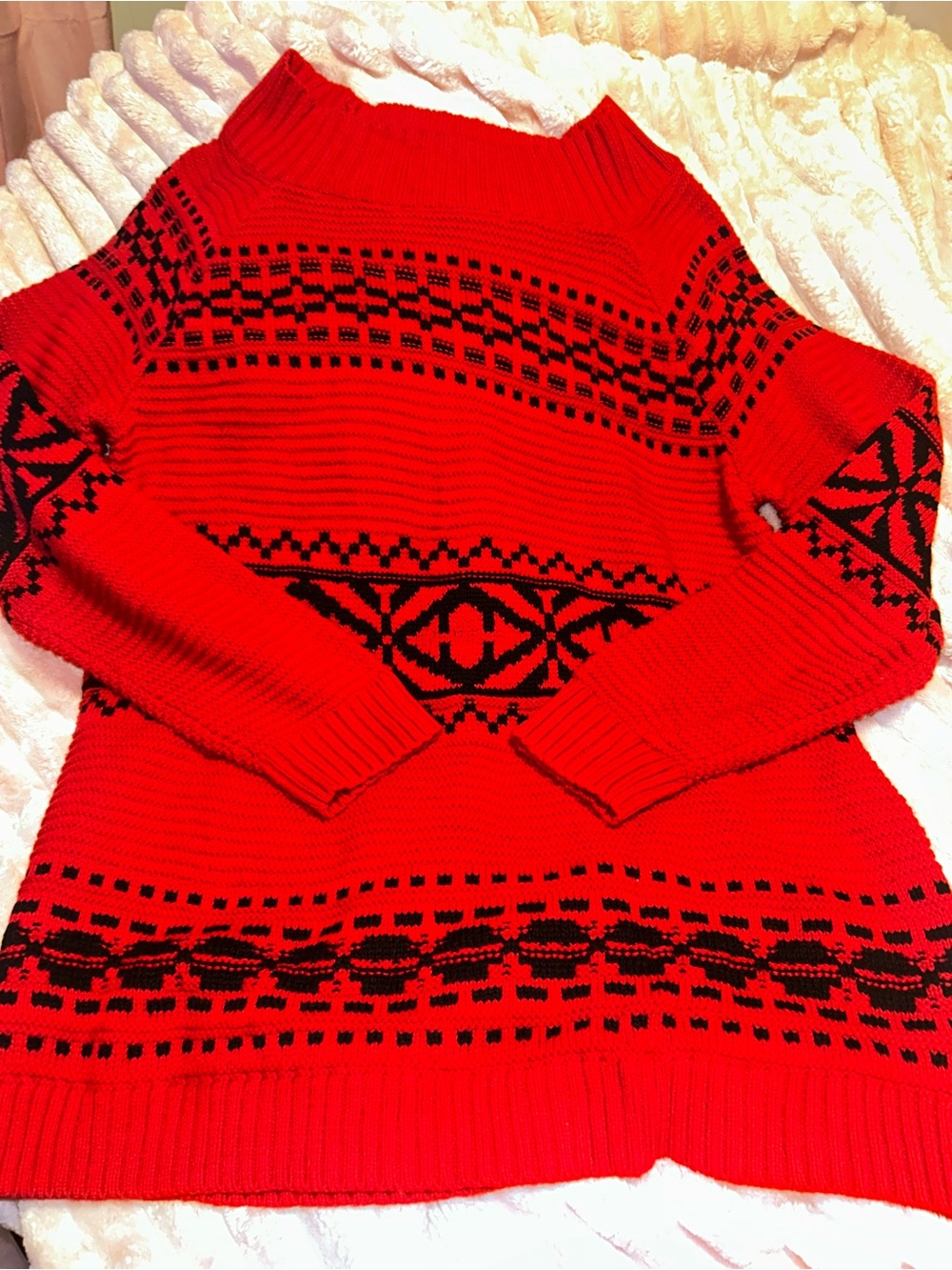 Chaps fair iasle Knit Sweater red xl